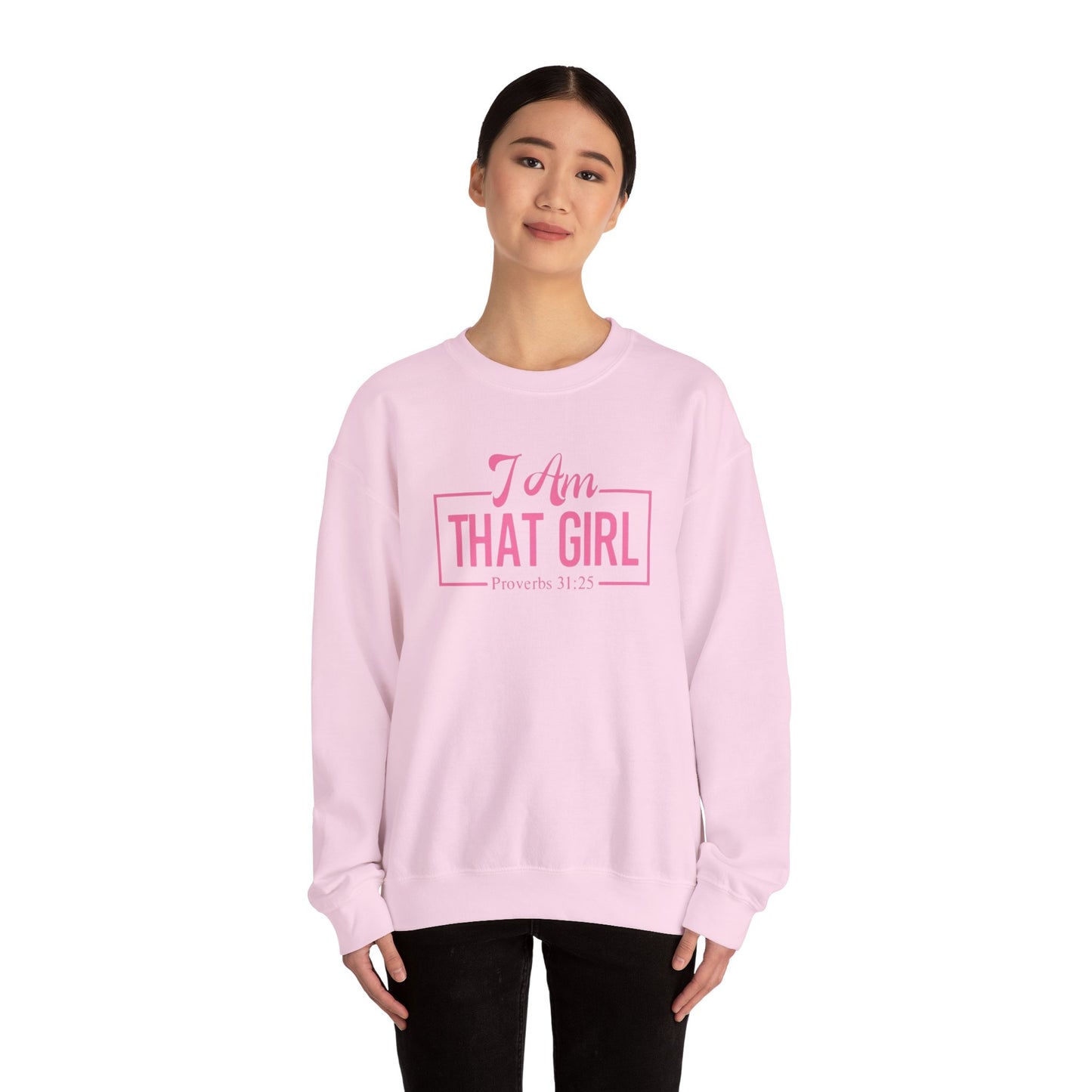 I Am That Girl Unisex Heavy Blend™ Crewneck Sweatshirt_Pink