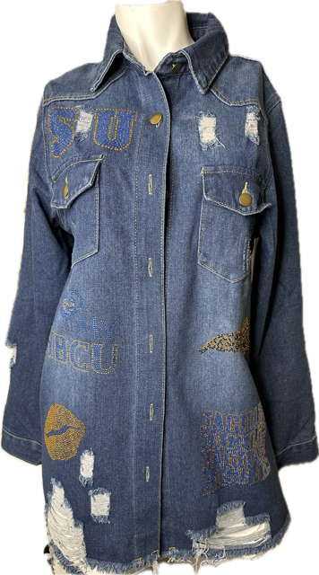 Distressed SU Denim Jacket Jaguars