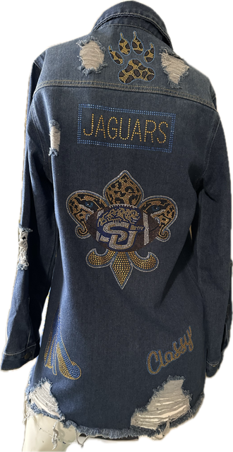 Distressed SU Denim Jacket Jaguars
