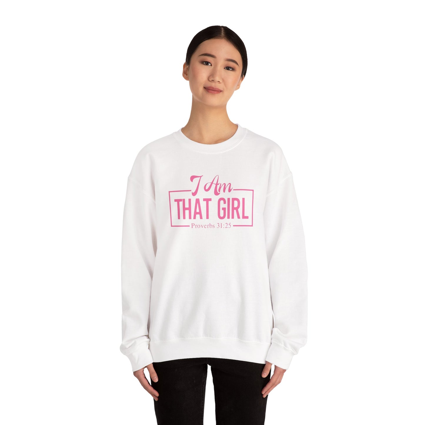 I Am That Girl Unisex Heavy Blend™ Crewneck Sweatshirt_Pink
