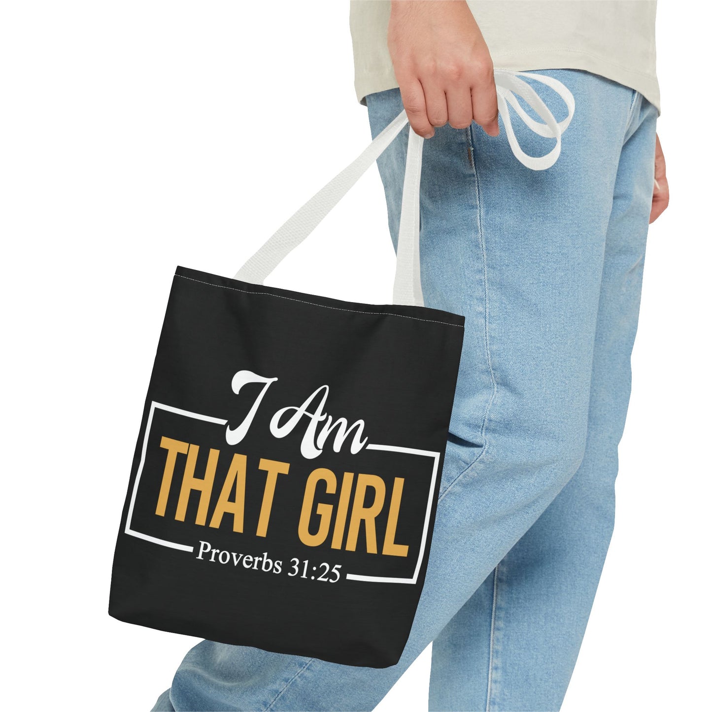 Empowering Proverbs Tote Bag - "I Am That Girl" Inspirational Design