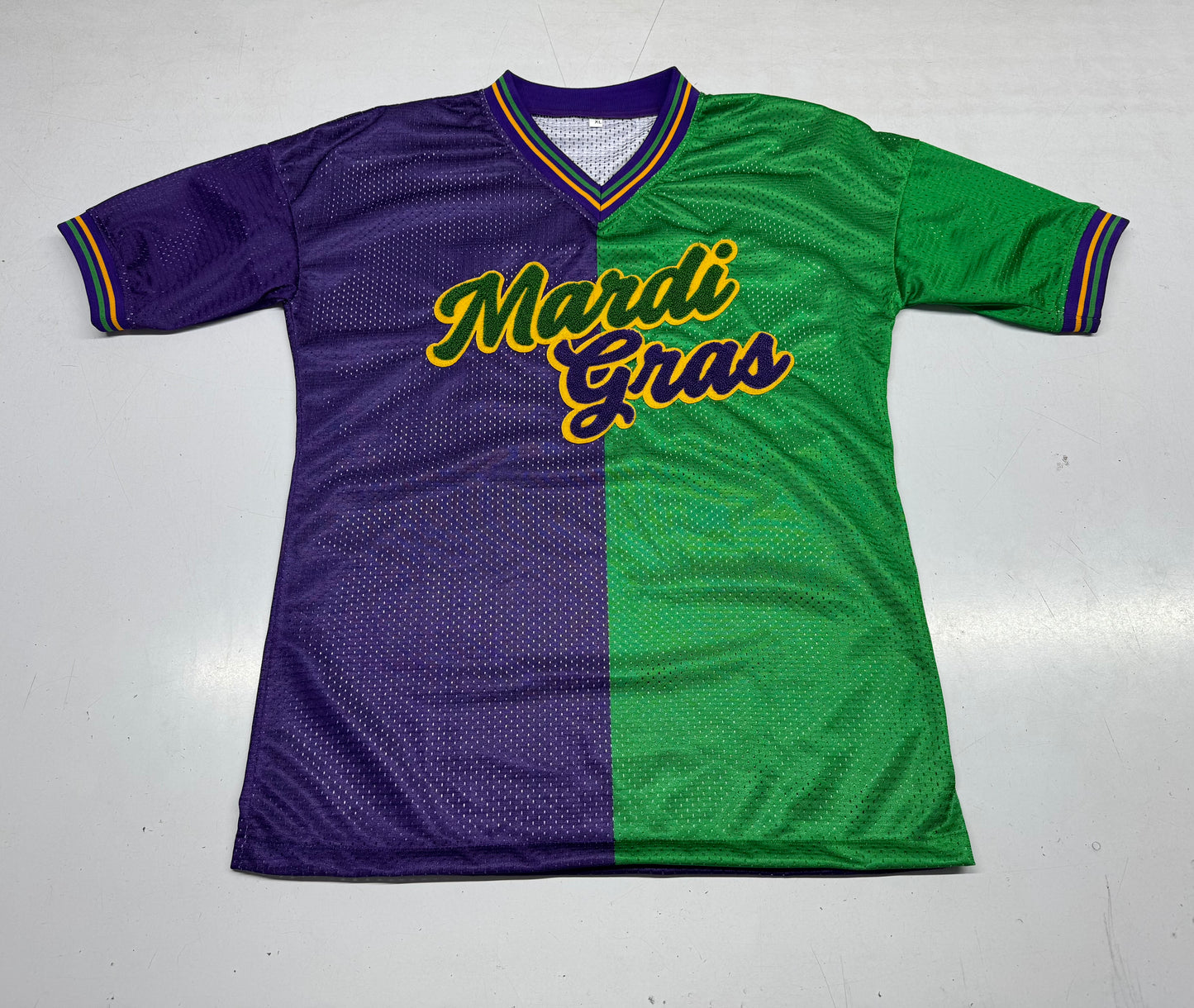 Mardi Gras Poly Mesh Jersey_Half & Half **Pre-Orders Only**