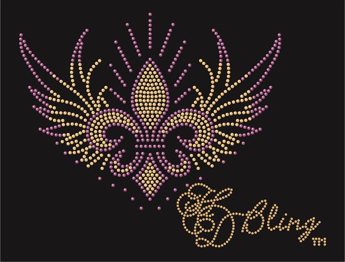Fleur de Lis Wings_Purple and Gold