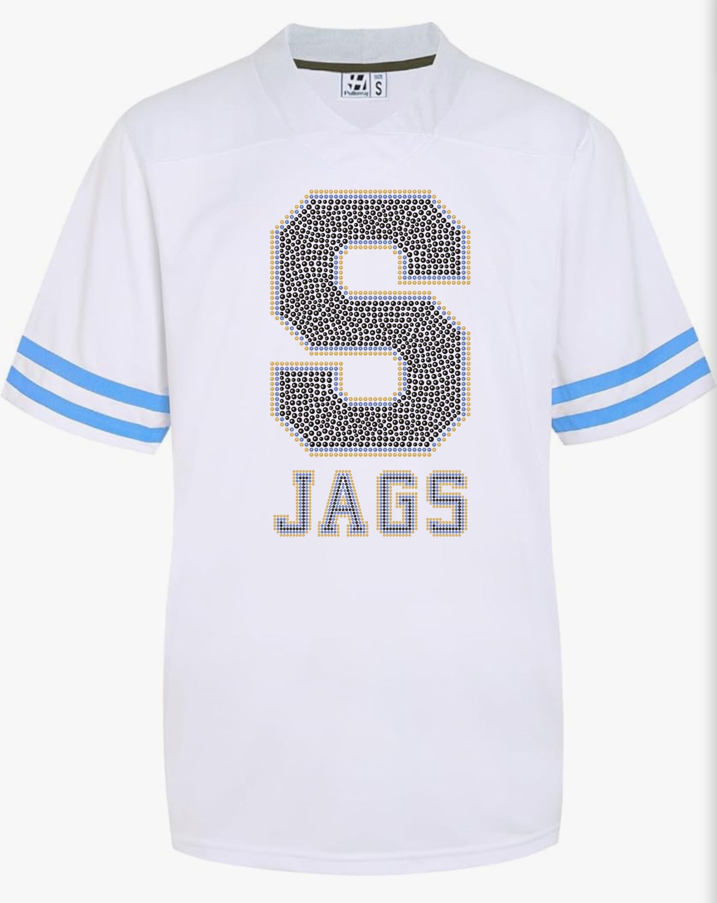 Southern Jags White Mesh Jersey w/Blue Stripes