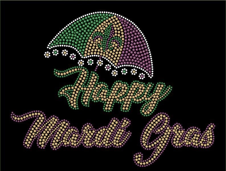 Mardi Gras Umbrella Design Only - 10x7.6"