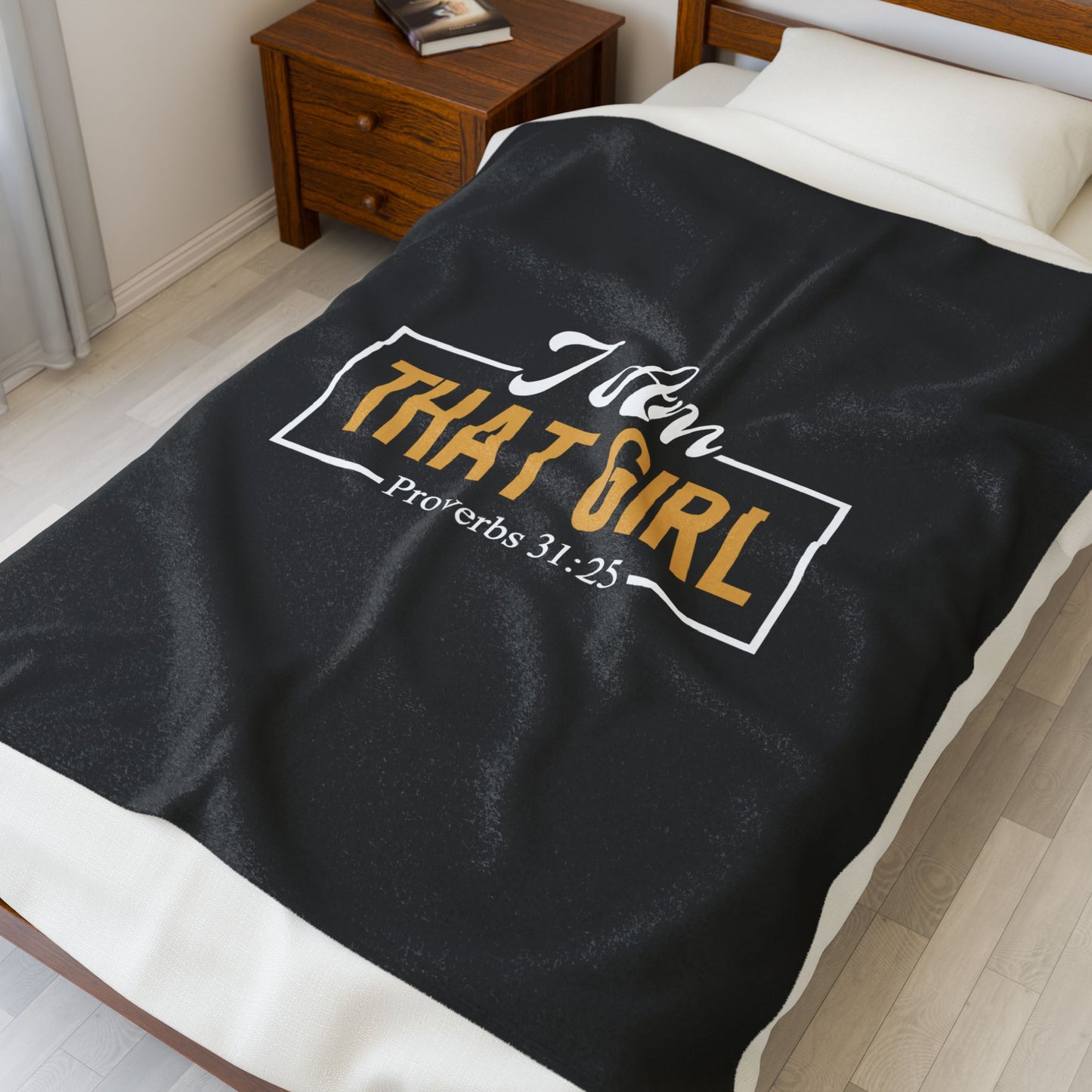 Inspirational Velveteen Plush Blanket | 'I Am That Girl' - Cozy & Motivational Decor