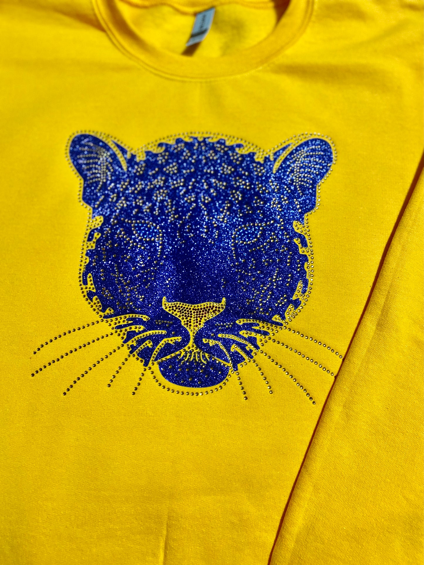 Blue Glitter Jaguar Sweatshirt