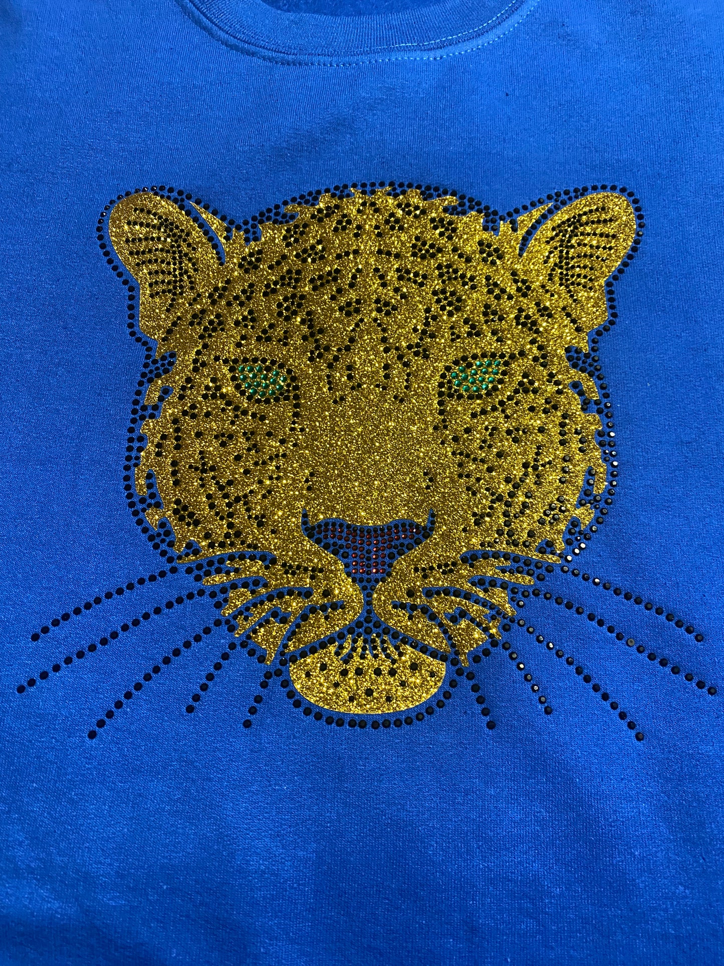 Jaguar Face Gold Glitter T-Shirt