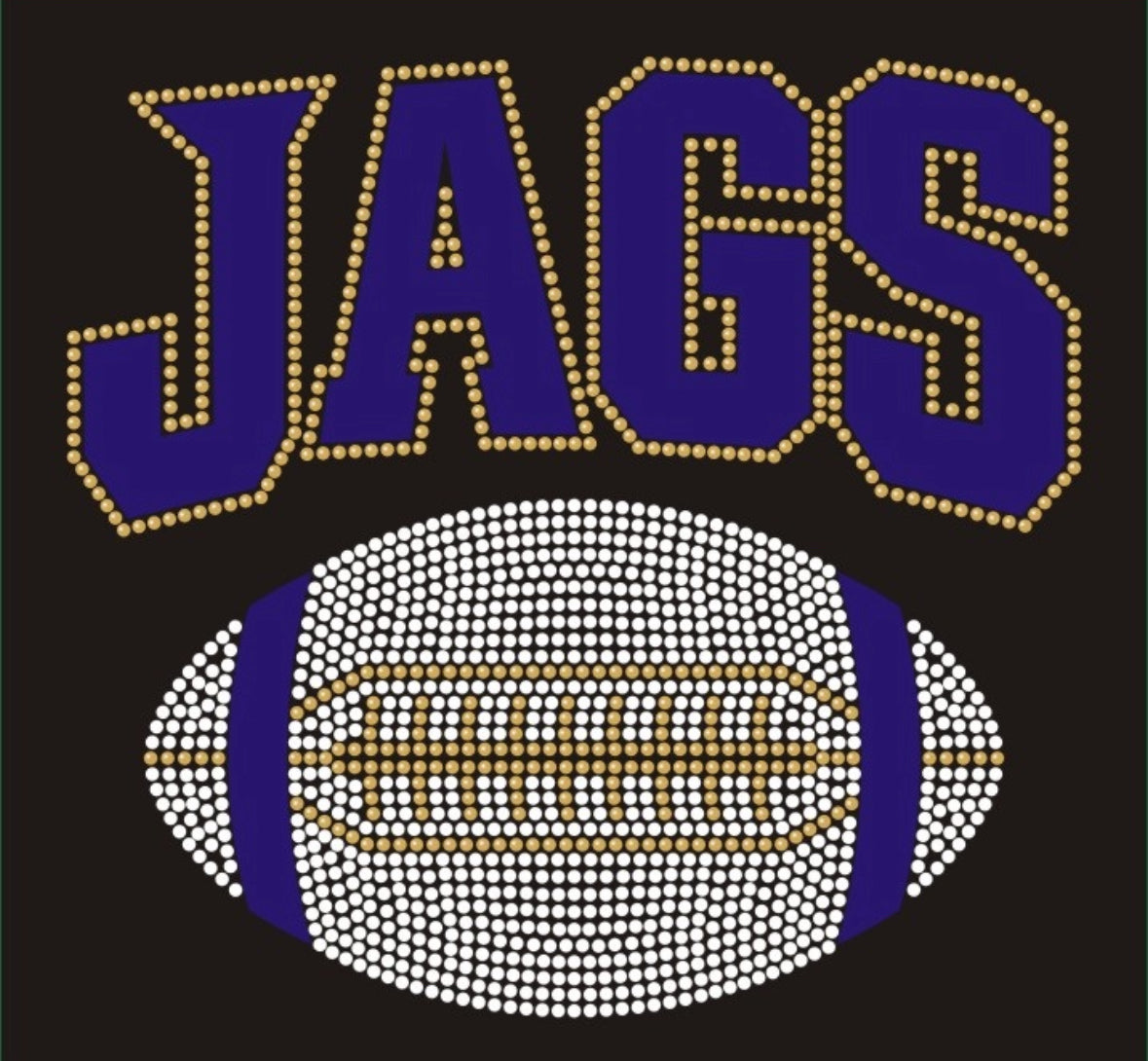 JAGS Football Glitter Design - 9x8.6"