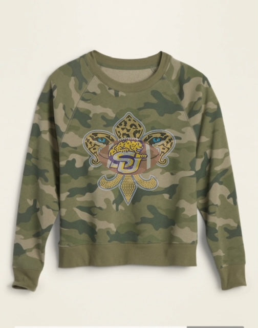 SU Fleur de lis Camo Sweatshirt