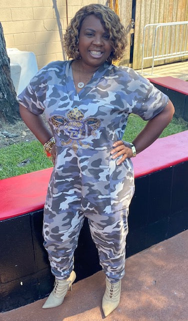 Camouflage Oversized Jumpsuit w/pockets
