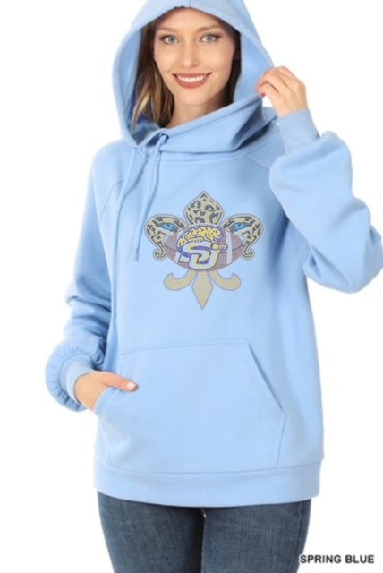 Side Tie Hoodie Sweatshirt with Kangaroo Pockets