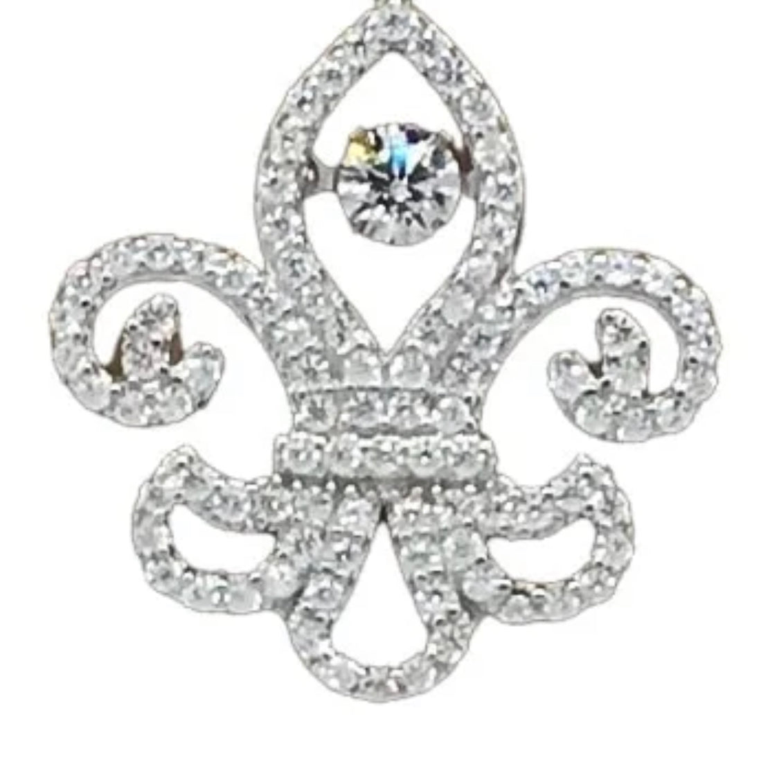Dancing Fleur de Lis Pendant & Earrings