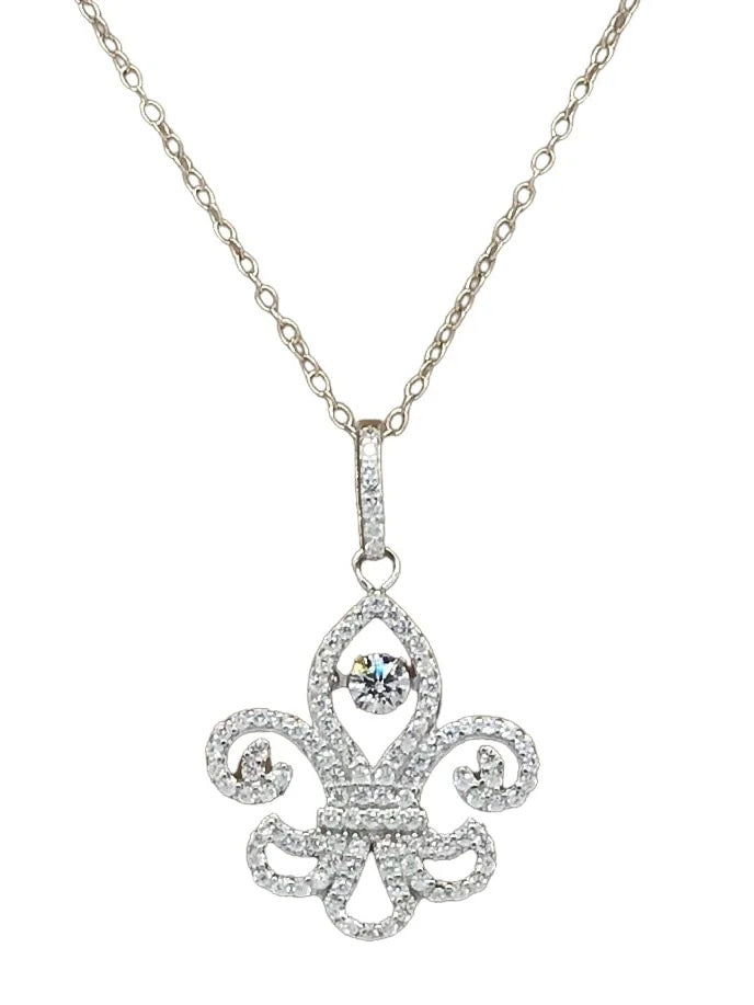 Dancing Fleur de Lis Pendant & Earrings