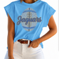 Blue Cap Sleeve Tank Top SU Jaguar Inspired