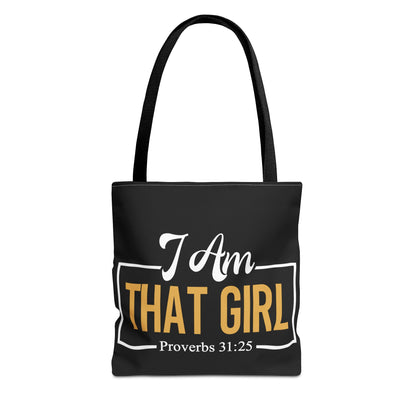 Empowering Proverbs Tote Bag - "I Am That Girl" Inspirational Design
