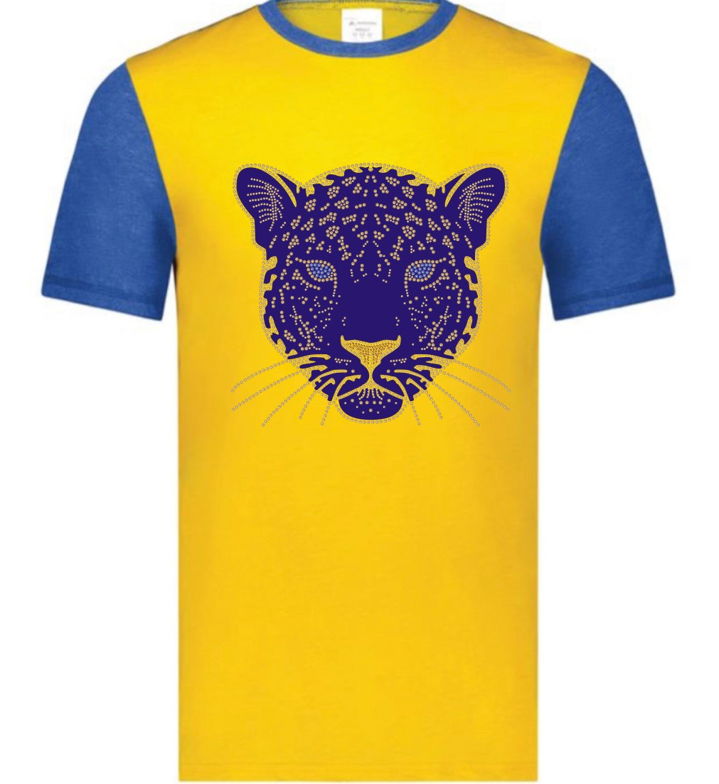 Gold Gameday Shirt Vintage Ringer Tee w/Royal Blue Sleeves