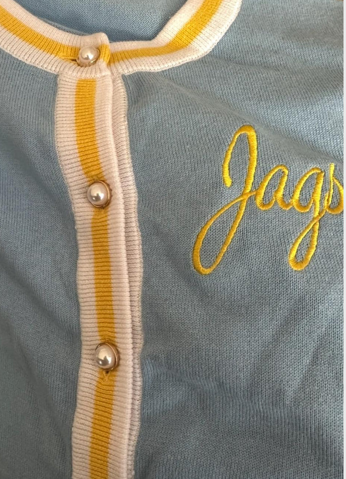 JAGS Long Sleeve Knit Cardigan Sweater...Southern University Jaguar Inspired Knit Cardigan