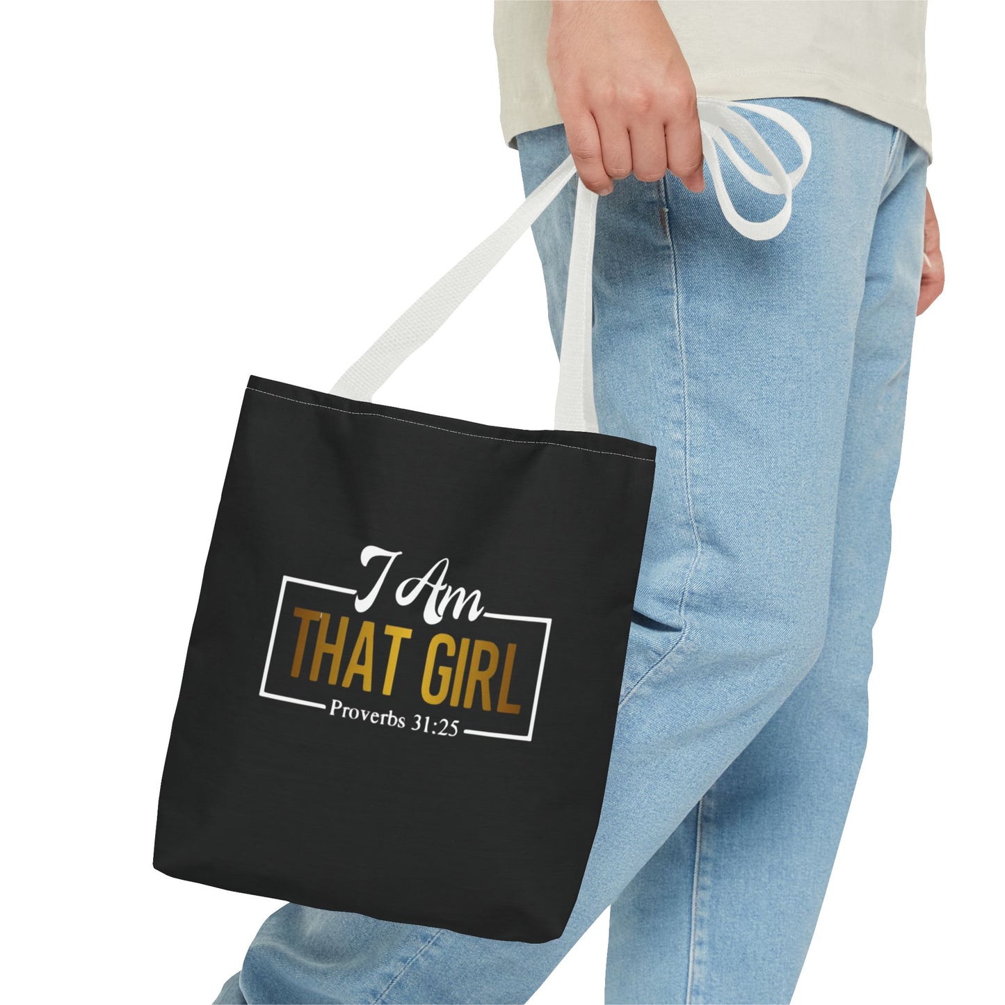 Empowering Proverbs Tote Bag - "I Am That Girl" Inspirational Design