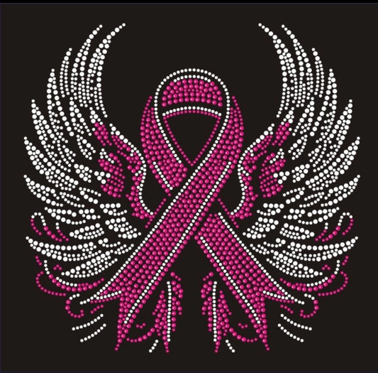 Breast Cancer Angel Wings - 9x9"
