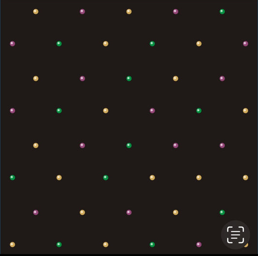 Scattered Rhinestuds_gold/purple/green 6mm 12"x12"