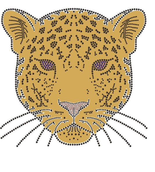 Jaguar Head_Blue Glitter - 10x9.4"