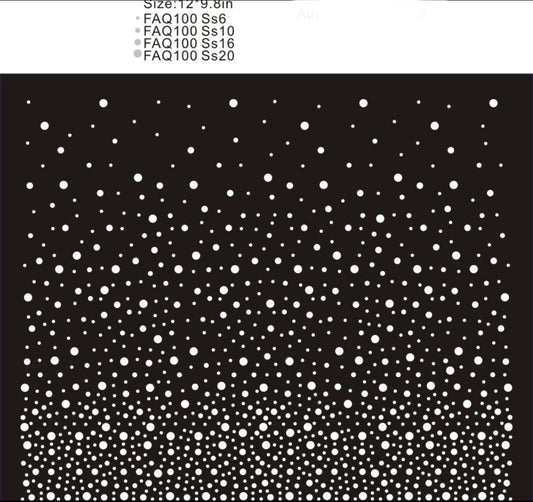 Scattered Filled Hotfix Rhinestones_Clear SS6 SS10 SS16 SS20 - 12"x9.8"