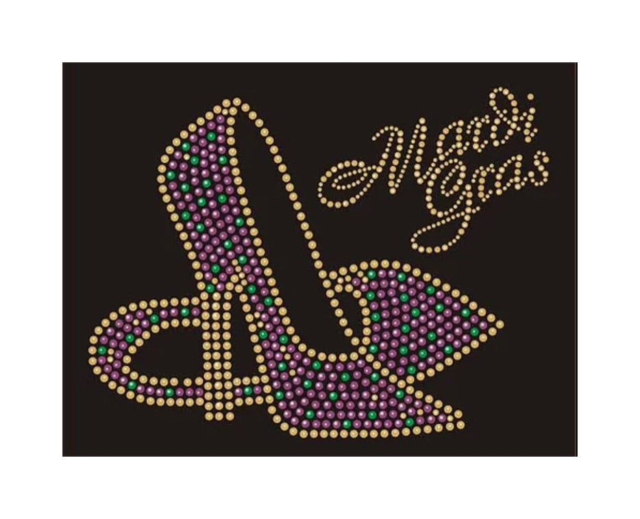 Mardi Gras Shoes Design Only   * Size 8"Wx8"H