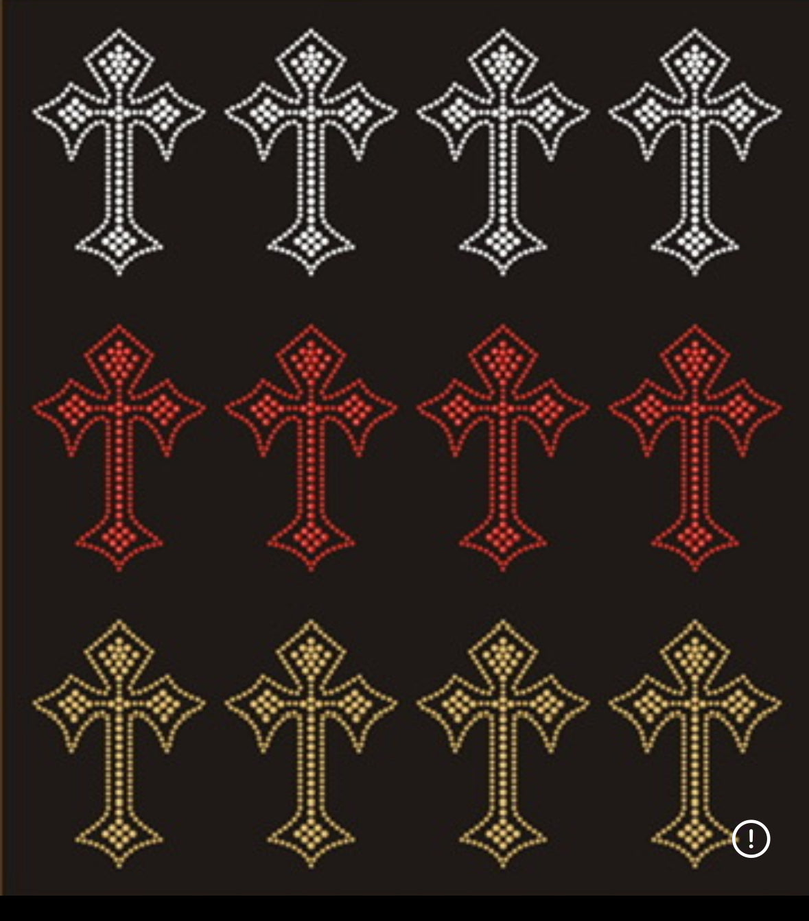 Rhinestone Crosses Clear/Gold/Red SS6, SS10- 12 Crosses 12"x12" Austrian Crystals