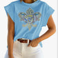 Blue Cap Sleeve Tank Top SU Jaguar Inspired