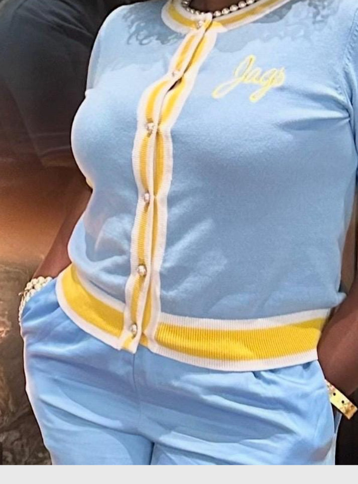 JAGS Long Sleeve Knit Cardigan Sweater...Southern University Jaguar Inspired Knit Cardigan