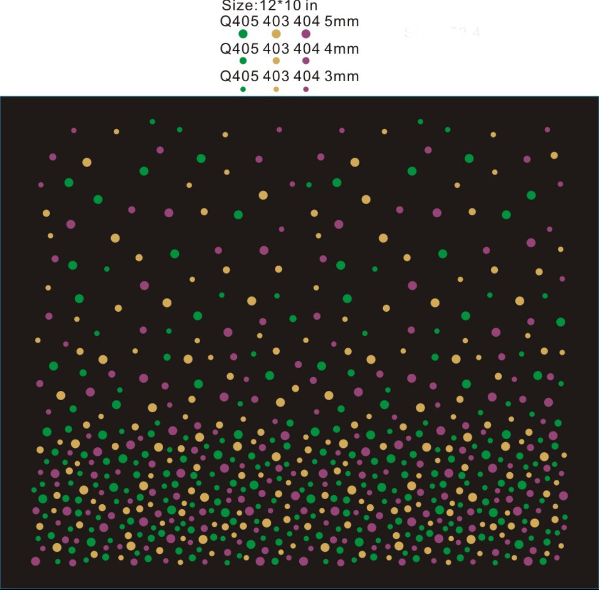 Scattered Filled Mardi Gras Rhinestuds_Green, Gold, Pink 3MM 4MM 5MM- 12"x9.8"