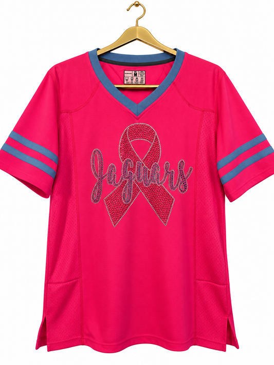 Southern Pink Breast Cancer Mesh Jersey w/Gold Stripes