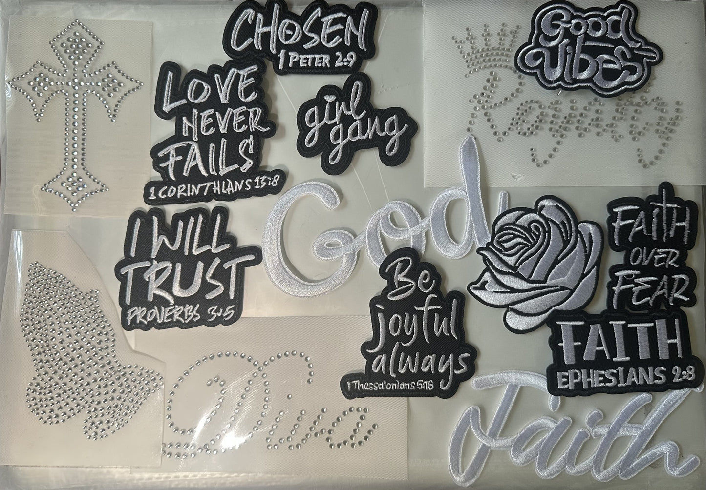 Christian Rhinestone & Patch Bundle