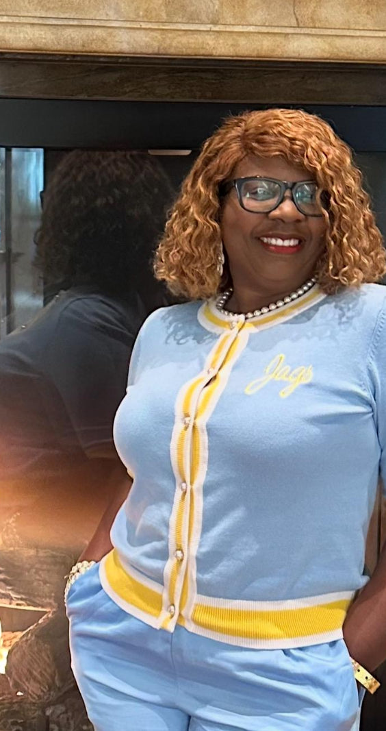 JAGS Long Sleeve Knit Cardigan Sweater...Southern University Jaguar Inspired Knit Cardigan