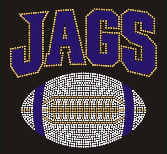 JAGS Football Glitter Design - 9x8.6"