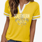 Gold Jersey Shirt w/White Stripes SU Jaguar Inspired V-Neck
