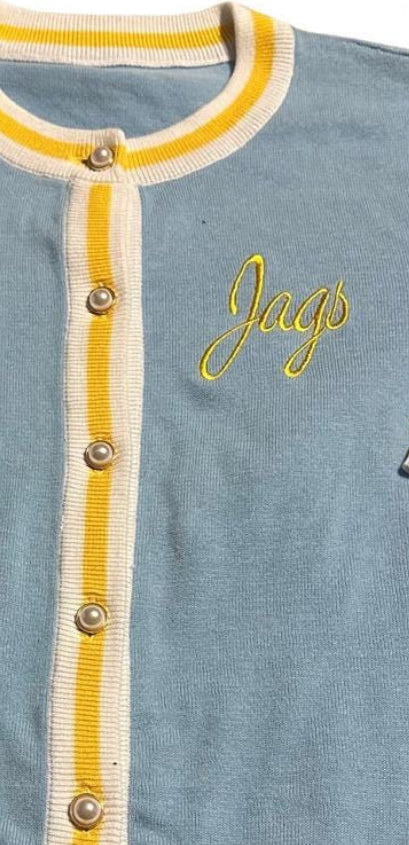 JAGS Long Sleeve Knit Cardigan Sweater...Southern University Jaguar Inspired Knit Cardigan