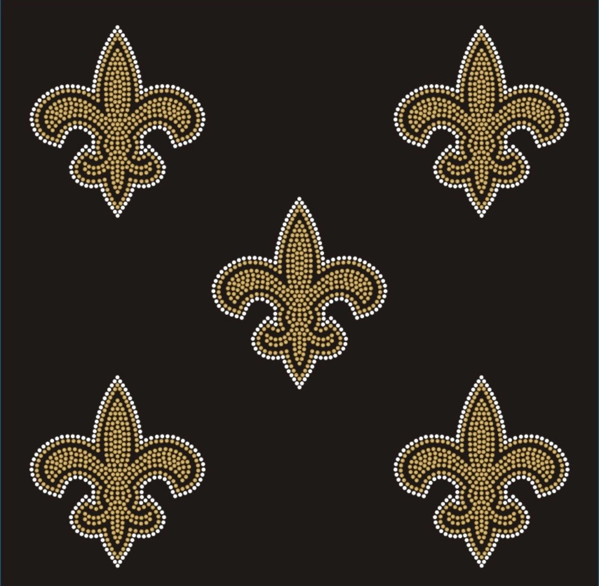 Saints Gang Sheet_Fleur de Lis Sporadic- 11"Wx10.5"H