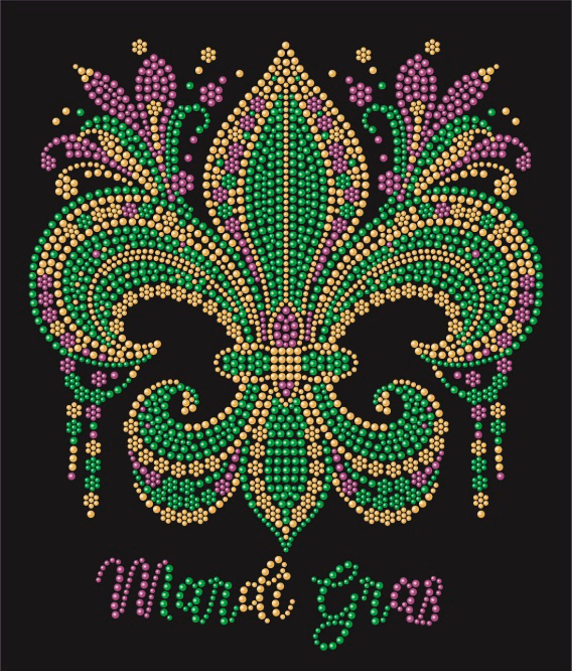 Mardi Gras Fleur de Lis Design Only   * Size 8.5"Wx10.1"H