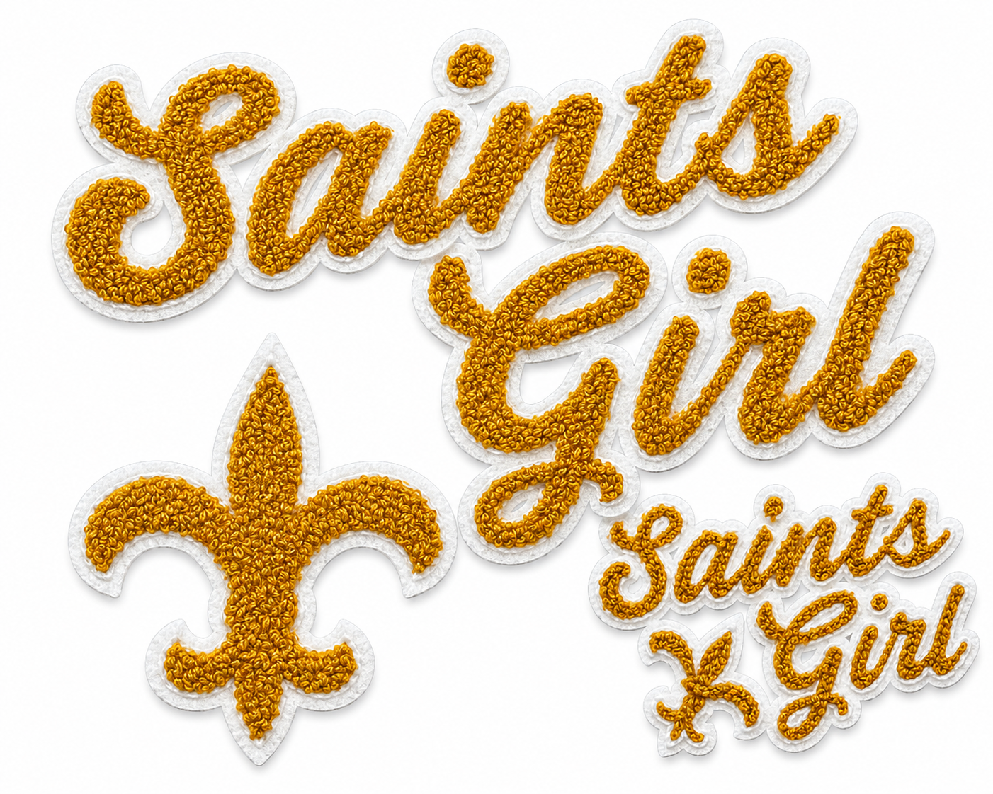 Saints Girl Chenille Patch Bundle