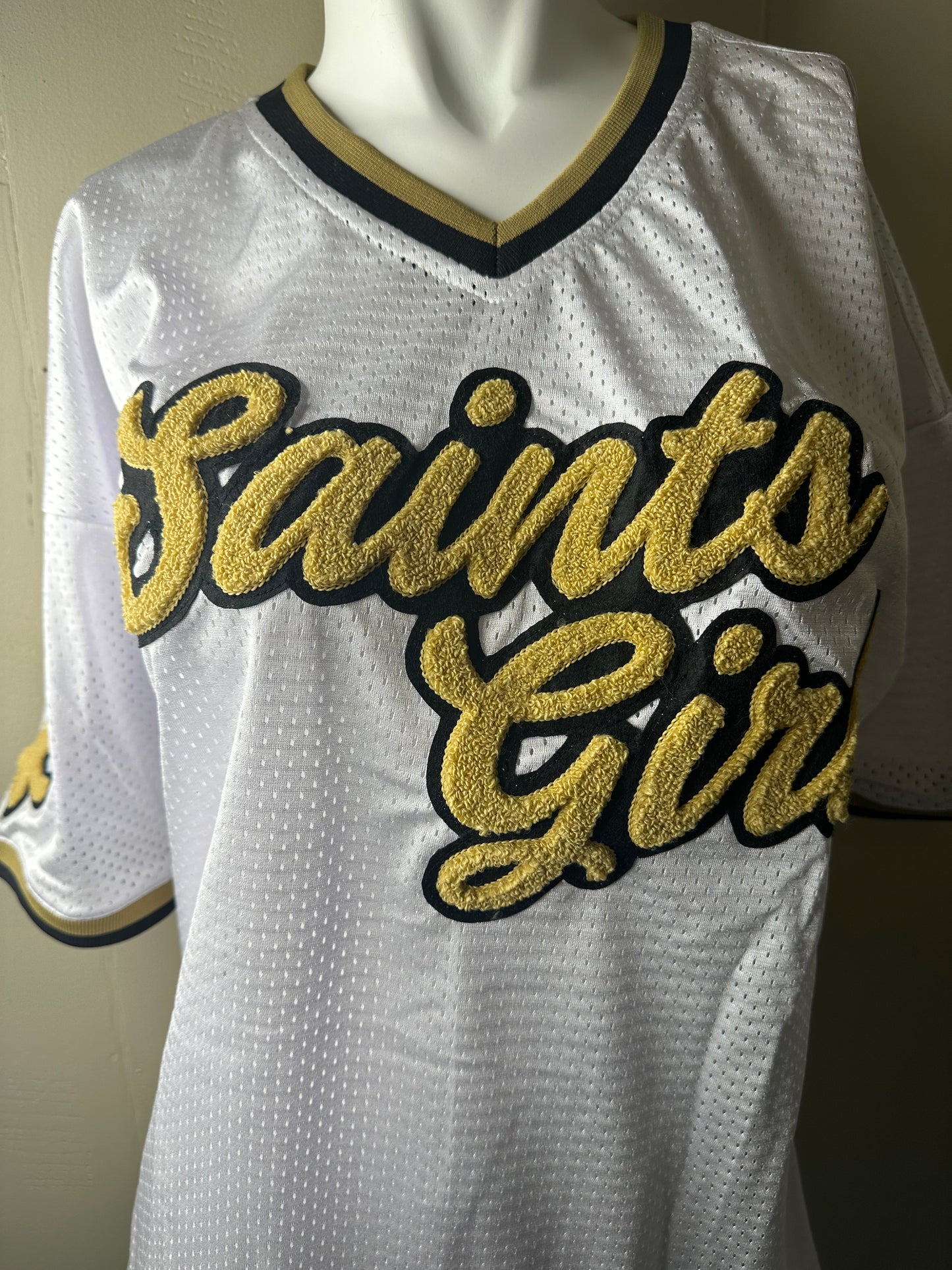 Saints Girl Poly Mesh Jersey_White