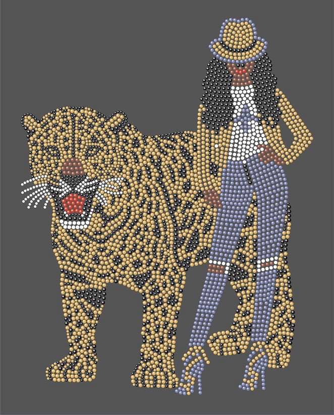 Jaguar w/Lady Standing - 9.7x12.5"