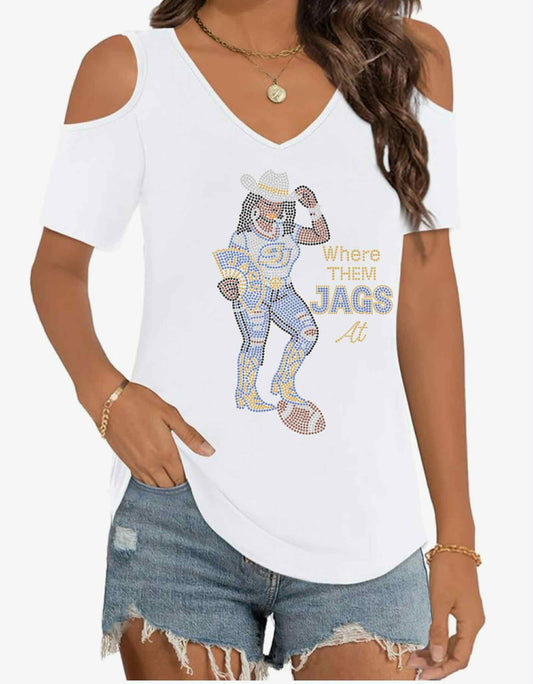 Jaguars Cold Shoulder Top
