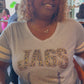 JAGS Animal Print w/Football Columbia Blue Jersey